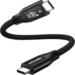 RIITOP 80Gbps USB C for Thunderbolt 5 Cable [3.3FT], Short USB-C to C Monitor Cord up to 8K@60Hz Video 240W PD Lightning-Fast Charging Compatible with Thunderbolt 4/3/USB4 V2 for Docking eGPU