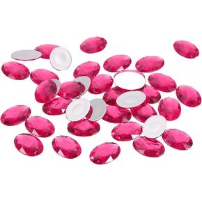 uxcell 200Pcs Oval Flatback Acrylic Rhinestones 25x18mm Cabochons Rhinestone Gems Embellishments for Costumes Crafts Clothes DIY Decoration, Light Green