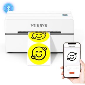 MUNBYN 130B Bluetooth Thermal Label Printer+4x6 Inch Direct Thermal Labels, 1000 Labels/2 Stacks
