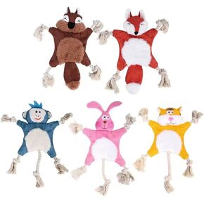 Playtime Palace Dog Playtime Multipack - لا حبل حبل وألعاب مضغ فخمة في تصميمات الحيوانات الممتعة (حزمة 3)