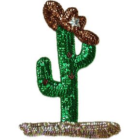 Expo International 9 1/4 "× 6 3/4" Cactus مع تزيين تصحيح ترتر القبعة ، ألوان متعددة
