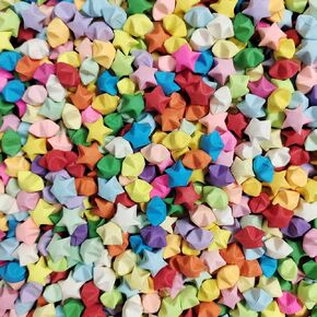 اوريغامي لاكي النجوم ، 500 PCS قوس قزح قبل اوريغامي النجوم النجوم متعددة الألوان المصنوعة يدوي