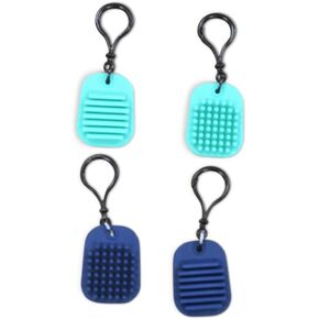 Bouncyband Calming Clips Fidget Toy Keychain, 12-Pack Assortment, Blue & Green – Portable Sensory Tool Increases Focus and Relieves Stress at Home or On-The-Go – 2" x 1.5" Fidget Keychain for Ages 3+