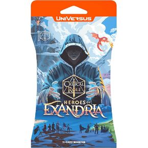 Universus: الدور الحاسم: أبطال Exandria - Booster Pack - 11 بطاقة معلقة ، لعبة البطاقة المتنوعة بشكل عشوائي ، بناء سطح السفينة.