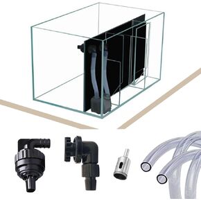 MrHN Aquarium Overflow Kit Instead of Overflow Box, Suitable for Aquarium Sump Kit, InOut and Return, Hose Kit, Water Inlet and Water Outlet