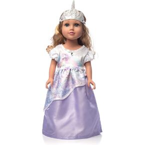 Little Adventures Unicorn Princess Doll Dress Set with Soft Crown - Doll Not Included - Machine Washable Child Pretend Play and Party Doll Clothes with No Glitter Purple