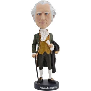 Royal Bobbles Alexander Hamilton Bobblehead ، شخصية Pirmium Polyresin LifeLike ، الرقم التسلسلي الفريد ، التفاصيل الرائعة