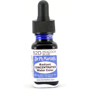 Dr. Ph. Martin's Radiant Concentrated Water Color, 0.5 oz, Peacock Blue (52D)