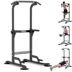 Pull Up Dip Station For Home Gym Strength Training Fitness Workout Station Chin-Ups Push-Ups Pull-Ups Dip-Ups 330LBS T055CDC