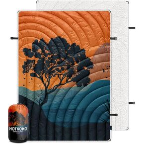 Camping Blanket,Soft Warm Fleece Camping Blanket Thick Camp Blankets Puffy Camping Quilt for Cold Weather Packable Outdoor Blanket for Traveling, Stadium, Hiking, Picnics in Kuwait