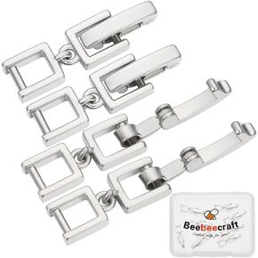 Beebeecraft 1 Box 10pcs fold Over Extender Clasp REAL 18K Gold Plated Brass Small Bracelet Metal Foldover Clasps for Jewelry Making Make Betclaces Supplies Diy Crafts