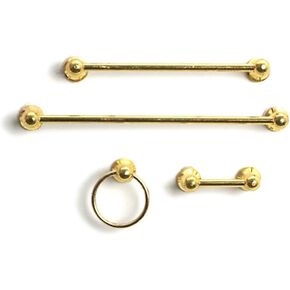 Dollhouse Miniature 1:12 Scale 4 PC Brass Twel Rack Set #T8464