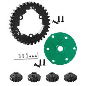 Upgrades Part for 1/5 X-Maxx 6S,8S Monster Truck,Aluminum Cush Drive Housing,35T Spur Gear Cush Drive,Medium Carbon Steel 35T 1.5 Spur Gear with Pinion Gear(23T/24T/25T/26T),Green