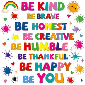 104Pcs Colorful Motivational Classroom Bulletin Board Decorations Positive Affirmations Inspirational Quote Classroom Decor Saying Accents Cutouts Wall Decor for Back to School Supplies