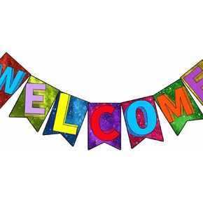 Welcome Banner Letters Welcome Bulletin Board Kit for Classroom Decoration, Welcome Signs Banners for Your Door Decor, Back to School Activity, Teacher Supply, New Student Book library, ASL