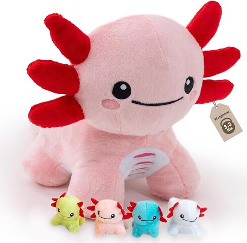 5 Pcs Monkey Stuffed Animal with Babies, Weighted Monkey Plush Toys for Kids, Cute Stuffed Monkeys Doll Set, 19.5", 3.3 lbs in Kuwait