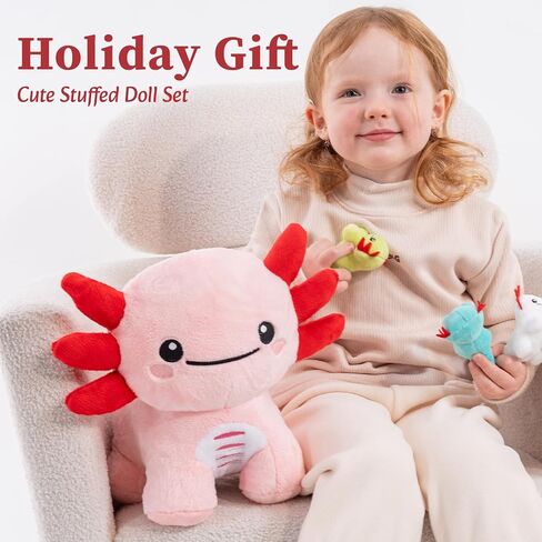 5 Pcs Monkey Stuffed Animal with Babies, Weighted Monkey Plush Toys for Kids, Cute Stuffed Monkeys Doll Set, 19.5", 3.3 lbs in Kuwait