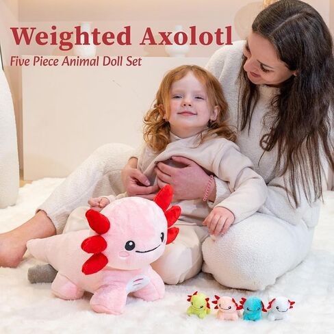 5 Pcs Monkey Stuffed Animal with Babies, Weighted Monkey Plush Toys for Kids, Cute Stuffed Monkeys Doll Set, 19.5", 3.3 lbs in Kuwait