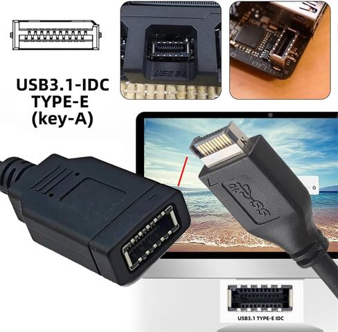Xiwai USB 2.0 9Pin 10Pin Mainboard Header Male to USB 3.1 Front Panel Socket Key-A Type-E Extension Adapter in Saudi Arabia