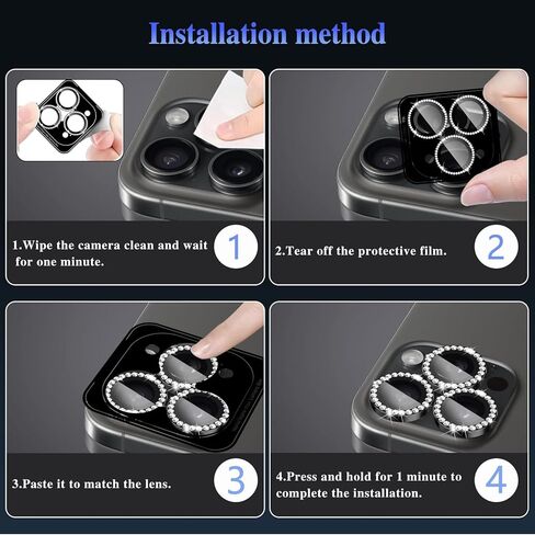 Camera Lens Protector for iPhone 16/iPhone 16 Plus, Bling Glitter Camera Cover, 9H Tempered Glass Individual Metal Ring Camera Protector for iPhone 16/iPhone 16 Plus (Diamond - Silver) in Kuwait