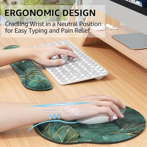 KTRIO Memory Foam Keyboard Wrist Rest - Ergonomic Wrist Rest for Computer Keyboard for Typing Pain Relief - Foldable in Kuwait