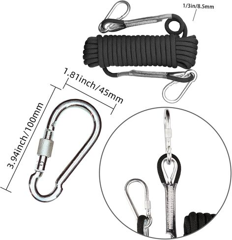 حبل تسلق ثابت 8 مم - حبل تسلق ثقيل لتسلق الصخور ، ومعدات تسلق الأشجار ، وحبل الأشجار ، وحبل التخييم ، وقوة عالية الشد - 10 أمتار (32 قدمًا) ، 20 مترًا (64 قدمًا) ، 30 مترًا (96 قدمًا) - برتقالي in Kuwait