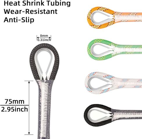 حبل تسلق ثابت 8 مم - حبل تسلق ثقيل لتسلق الصخور ، ومعدات تسلق الأشجار ، وحبل الأشجار ، وحبل التخييم ، وقوة عالية الشد - 10 أمتار (32 قدمًا) ، 20 مترًا (64 قدمًا) ، 30 مترًا (96 قدمًا) - برتقالي in Kuwait