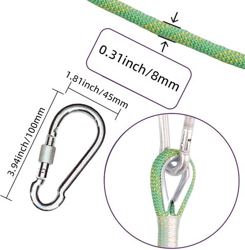 Static Climbing Rope - Heavy Duty Climbing Rope for Rock Climbing, Tree Climbing Gear, Arborist Rope, and Camping Rope - 10m (32ft), 20m (64ft), 30m (96ft) in Kuwait
