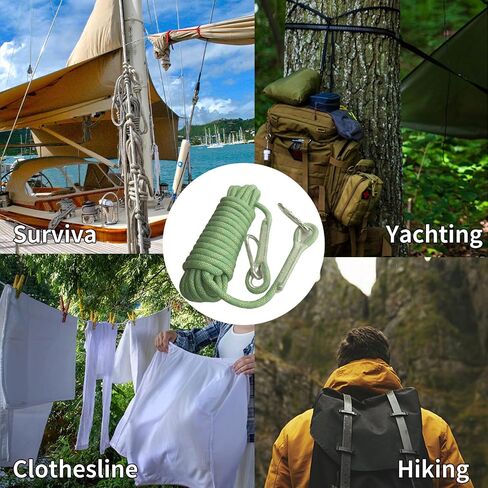 Static Climbing Rope - Heavy Duty Climbing Rope for Rock Climbing, Tree Climbing Gear, Arborist Rope, and Camping Rope - 10m (32ft), 20m (64ft), 30m (96ft) in Kuwait