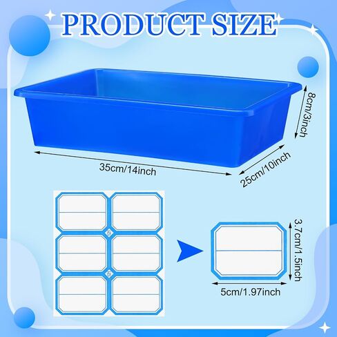 Hoolerry 24 Pcs Plastic Cubby Storage Bins Classroom Cubby Organization with Self Adhesive Labels Bin Small Stackable Storage Containers Toy Book Box for School(11.5 x 7.5 x 5 Inch,Colorful) in Kuwait