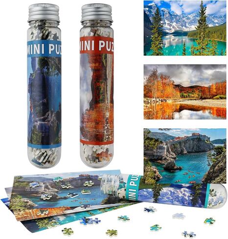 Small Jigsaw Puzzles for Adults Moraine Lake Mini Puzzles 150 Pieces Small Puzzles Micro Tiny Piece Challenging Difficult Travel Puzzle Games Toys Gifts 6 x 4 inch 3 Packs in Saudi Arabia
