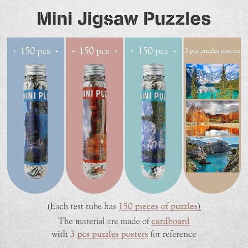 Small Jigsaw Puzzles for Adults Moraine Lake Mini Puzzles 150 Pieces Small Puzzles Micro Tiny Piece Challenging Difficult Travel Puzzle Games Toys Gifts 6 x 4 inch 3 Packs in Saudi Arabia