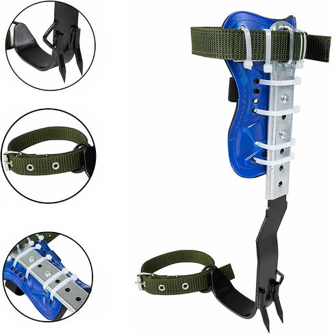 Tree Climbing Spikes Set, 304 Stainless Steel Adjustable Tree Climbing Spike 2 Gears and Non-Slip Pedal, Tree Climbing Spikes Tool for Climbing Trees, Picking Fruit (Leather with Belt) in Kuwait