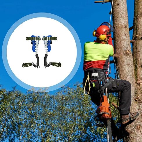 Tree Climbing Spikes Set, 304 Stainless Steel Adjustable Tree Climbing Spike 2 Gears and Non-Slip Pedal, Tree Climbing Spikes Tool for Climbing Trees, Picking Fruit (Leather with Belt) in Kuwait