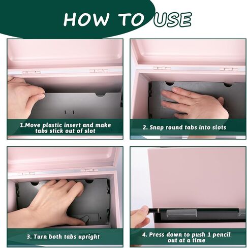 2 Pcs Stainless Steel Pencil Dispenser Pen Holder Back to School Dull Pencil Bucket with 4 sheet Stickers Metal Bucket with Handle for Bulk Pencils Storage in Saudi Arabia