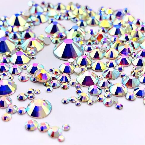 720pieces Glass Hotfix Rhinestone ، SS20 4.8 مم بلورات Hotback Flatback للملابس الحرفية ، أحجار الكريمة الزجاجية المستديرة لأزياء الرقص (Crystalab ، SS20 4.8mm) in Kuwait