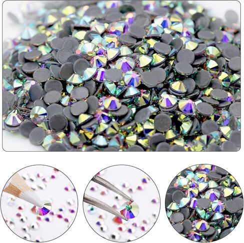 720pieces Glass Hotfix Rhinestone ، SS20 4.8 مم بلورات Hotback Flatback للملابس الحرفية ، أحجار الكريمة الزجاجية المستديرة لأزياء الرقص (Crystalab ، SS20 4.8mm) in Kuwait