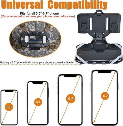 Tactical Plate Carrier Phone Mount, Universal Molle Phone Holder,Tactical Phone Holder Foldable Navigation Board for Tactical Vest Attachments in Kuwait