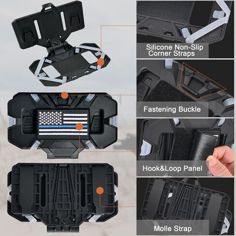 Tactical Plate Carrier Phone Mount, Universal Molle Phone Holder,Tactical Phone Holder Foldable Navigation Board for Tactical Vest Attachments in Kuwait