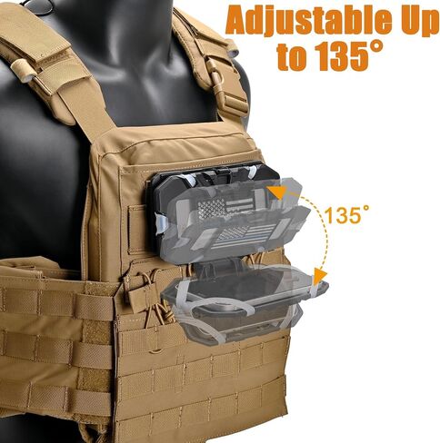Tactical Plate Carrier Phone Mount, Universal Molle Phone Holder,Tactical Phone Holder Foldable Navigation Board for Tactical Vest Attachments in Kuwait