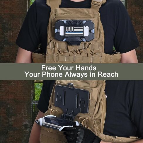Tactical Plate Carrier Phone Mount, Universal Molle Phone Holder,Tactical Phone Holder Foldable Navigation Board for Tactical Vest Attachments in Kuwait