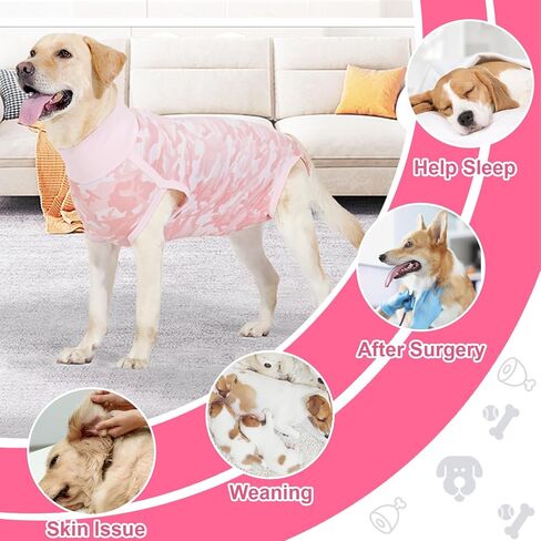 Dog Recovery Suit Dog Onesie for Surgery Female, Breathable Dog Surgery Spay Recovery Suit for Male Neuter Dogs, Dog Cone Alternative to Stop Licking Dog Onesies Body Suits for Small Large Dogs in Saudi Arabia