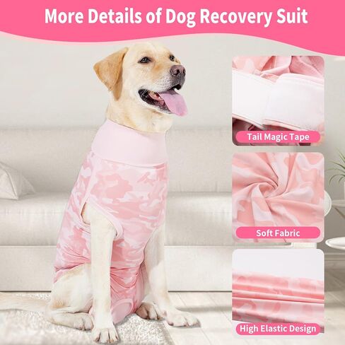 Dog Recovery Suit Dog Onesie for Surgery Female, Breathable Dog Surgery Spay Recovery Suit for Male Neuter Dogs, Dog Cone Alternative to Stop Licking Dog Onesies Body Suits for Small Large Dogs in Saudi Arabia