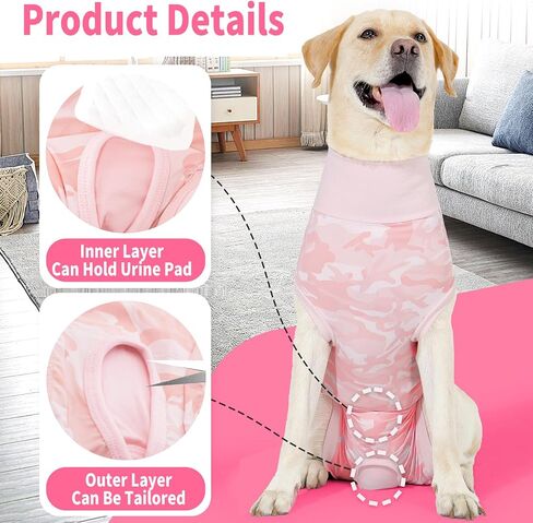 Dog Recovery Suit Dog Onesie for Surgery Female, Breathable Dog Surgery Spay Recovery Suit for Male Neuter Dogs, Dog Cone Alternative to Stop Licking Dog Onesies Body Suits for Small Large Dogs in Saudi Arabia
