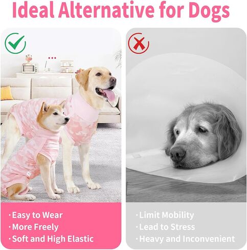 Dog Recovery Suit Dog Onesie for Surgery Female, Breathable Dog Surgery Spay Recovery Suit for Male Neuter Dogs, Dog Cone Alternative to Stop Licking Dog Onesies Body Suits for Small Large Dogs in Saudi Arabia