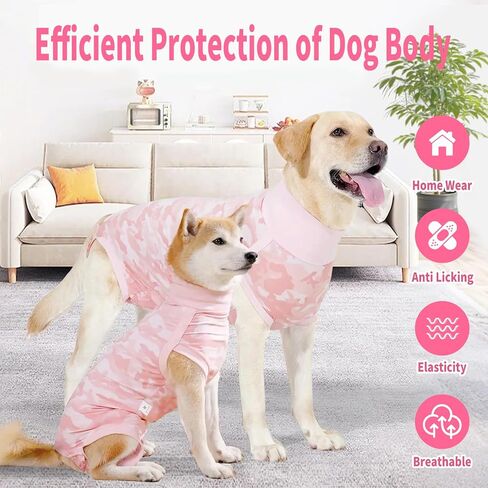 Dog Recovery Suit Dog Onesie for Surgery Female, Breathable Dog Surgery Spay Recovery Suit for Male Neuter Dogs, Dog Cone Alternative to Stop Licking Dog Onesies Body Suits for Small Large Dogs in Saudi Arabia