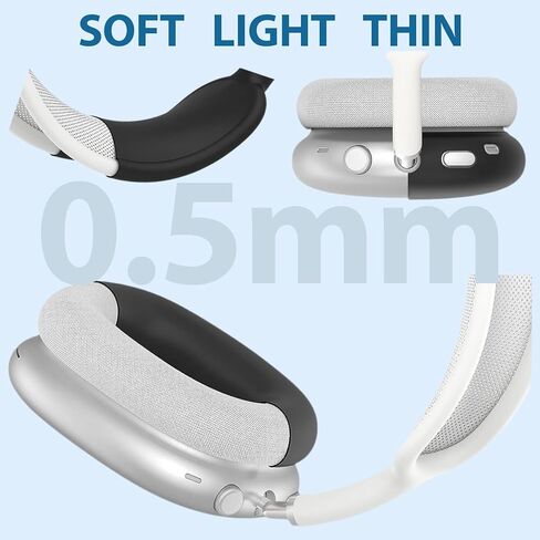 علبة Apple Airpods Max سماعات الرأس ، حقيبة غطاء العلبة الصلبة للسماعات المحمولة ، حقيبة شبكية مع سحاب للشاحن والإكسسوارات (أسود) in Kuwait