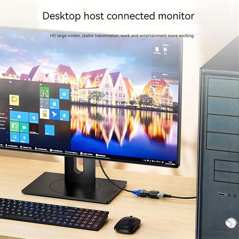 vga to hdmi Adapter for Monitor,vga to hdmi Converter Suitable for laptops, Old Computers, Monitors, Projector; Equipped with 3.5mm aux Jack Audio Cable and Micro USB Cable in Saudi Arabia