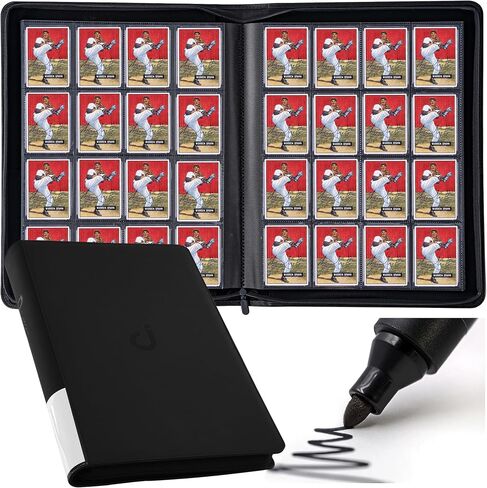 D DACCKIT 3600 Pockets Card Binder，Premium Large 36-Pocke Ringless Trading Card Album - Side Loading UltraSonic-363600 Tech Zip Binder for TCG（Classic Black） in Saudi Arabia
