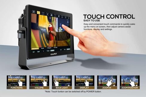 شاشة كاميرا HT5S 5.5 انش من ليليبوت بتقنية اورترا برايت 2000 وحدة مضيئة في البكسل HDMI 2.0 شاشة تعمل باللمس 1920 * 1080 3G-SDI قابلة للقراءة مع كيبل LUT LANC ثلاثي الابعاد مع محول طاقة in Kuwait